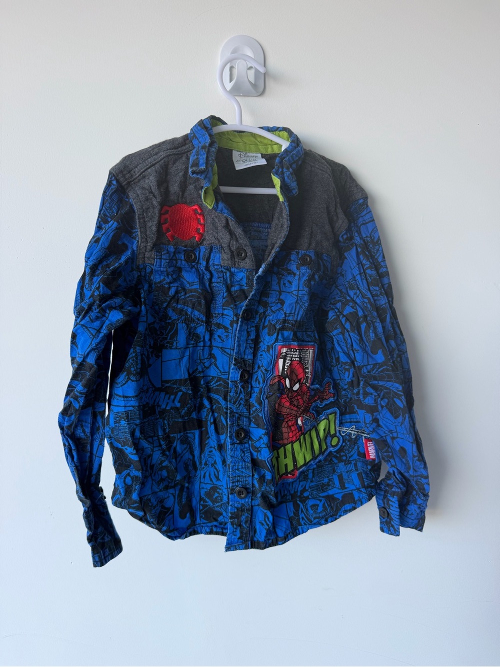 Disney Store Spider-Man Button-Down Shirt 5/6 Boys